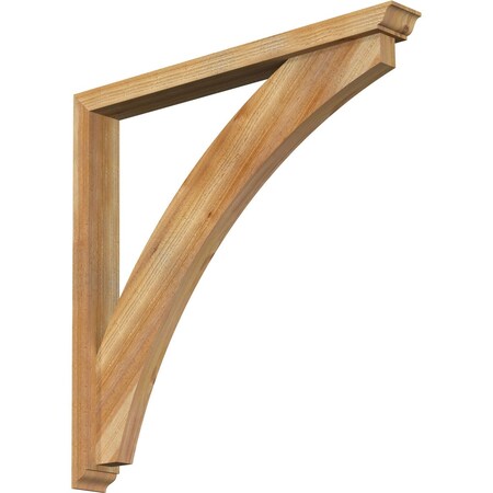 Ekena Millwork Thorton Traditional Rough Sawn Bracket w/ Offset Brace, Western Red Cedar, 4"W x 36"D x 36"H BKT0402X36X36THR01RWR